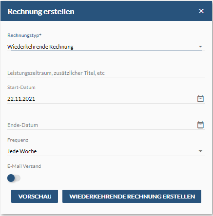 wiederkehrende Rechnungen erstellen und automatisch verschicken